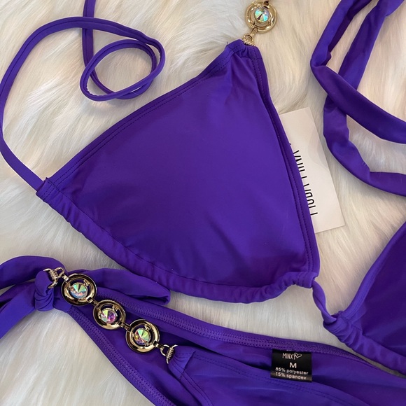 MODA MINX EMBELLISHED PURPLE BIKINI - Picture 7 of 7